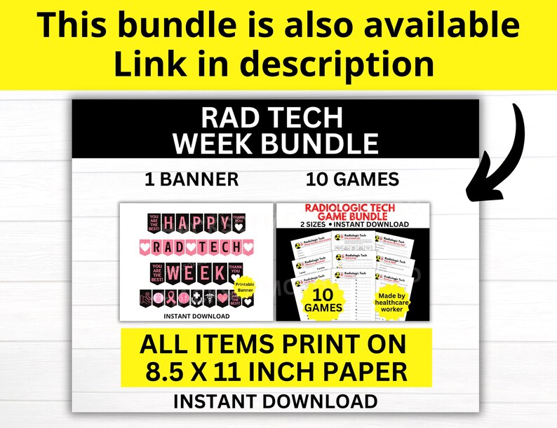 Tech Week Printable Labels Rad Tech Week Printable Gift Tags, Radiologic Tech Week Tags, Rad Tech ...