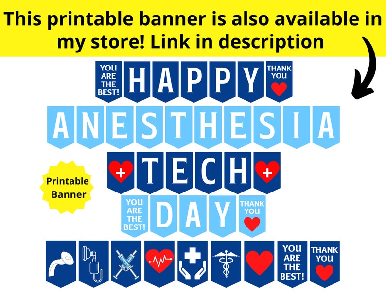 Anesthesia Tech Week Printable Banner Anesthesia Technician Etsy