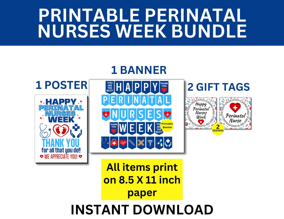 Perinatal Nurses Week Printable Bundle, Perinatal Nurse Week, Perinatal