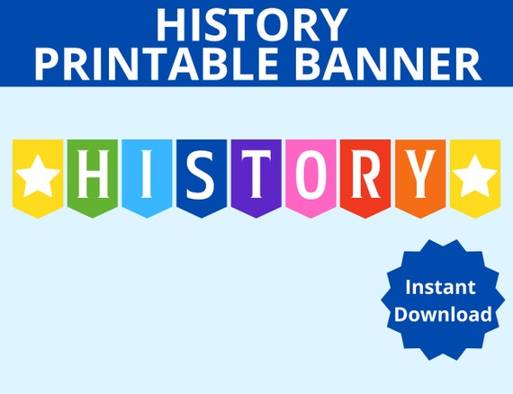 History Banner Printable History Classroom Banner History - Etsy