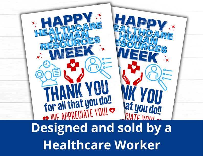 Healthcare Human Resources Printable Poster, Happy Healthcare HR Week ...