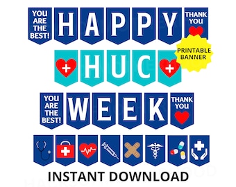 Health Unit Coordinator Week Printable Banner, Happy HUC Week Sign, Health Unit Coordinator Appreciation, HUC Gift, Coordinator Appreciation