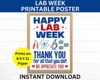 Lab Week Printable Poster, Medical Laboratory Professionals Week Poster, Lab Professionals Appreciation, Lab Week Gift, Medical Lab