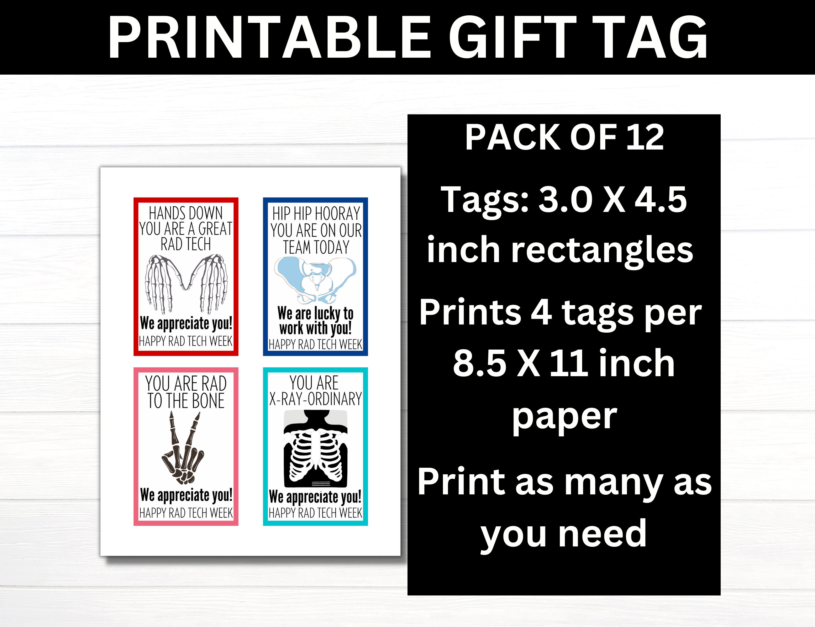 Funny Rad Tech Week Printable Bundle, Radiologic Tech Week, Rad Tech ...