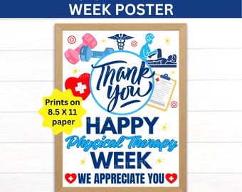 Plakat do druku z okazji Tygodnia Fizjoterapii, prezent dla fizjoterapeuty, podziękowania dla fizjoterapeuty, Tydzień Fizjoterapii, Tydzień Asystenta Fizjoterapii