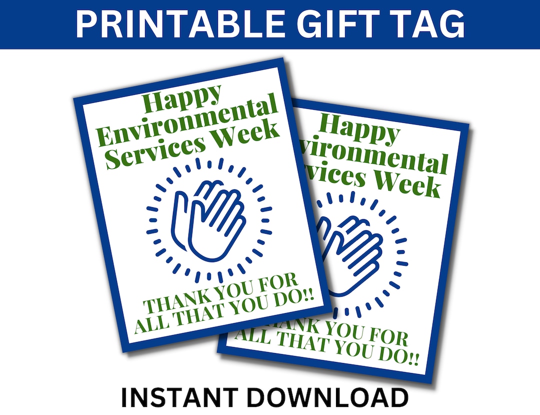 Environmental Services Week Printable Gift Tags EVS Week Etsy