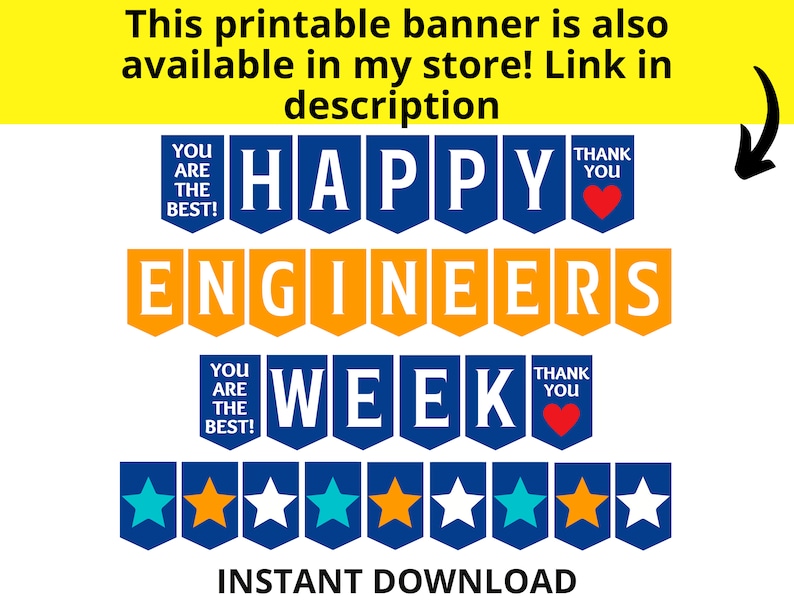Thanks Engineers Engineers Week Printable Poster, Happy Engineers Week Sign, Engineer ...