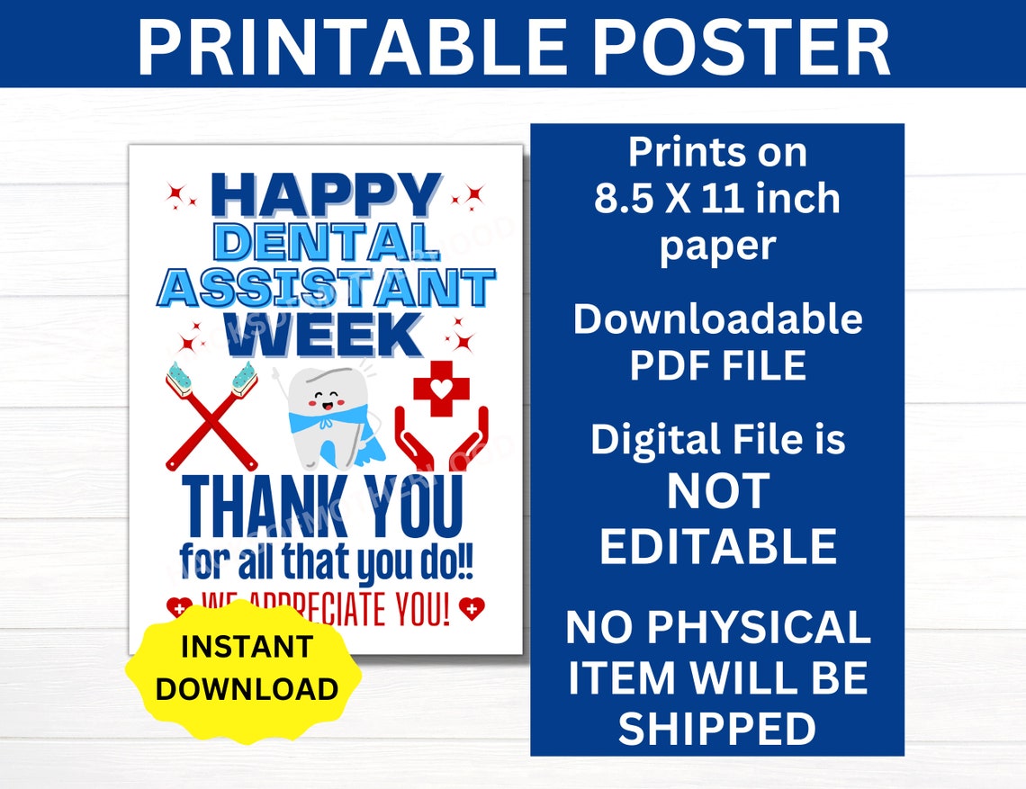Dental Assistant Week Bundle, Happy Dental Assistant Week Sign, Dental ...