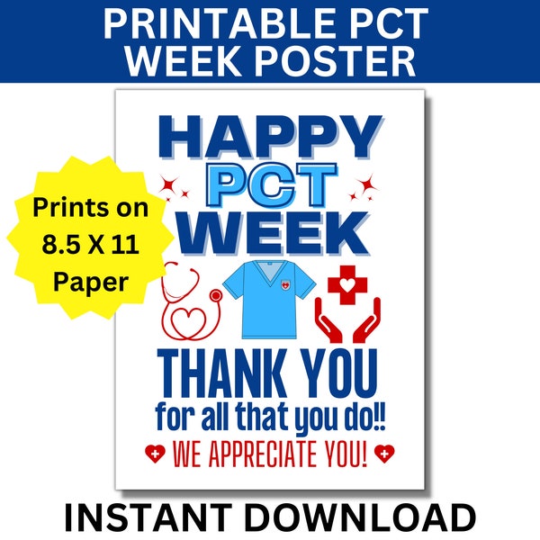 Patient Care Technician Week Printable Etsy