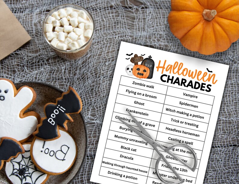 Halloween Charades, Halloween Party Games, Halloween Games Night