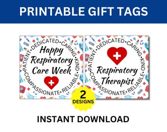 Respiratory Care Week Printable Gift Tags, Happy Respiratory Therapist Week Gift, Respiratory Care Appreciation Week, Respiratory Therapist