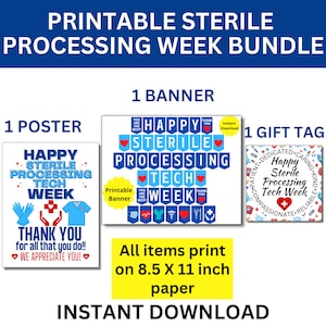 Sterile Processing Tech Week Printable Bundle, SPD Tech Week, Central Service Tech Week, Sterile Processing Tech Week, SPD Appreciation