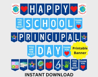 School Principal Day Printable Banner, School Principal Day Sign, School Principal Gift, Principal Appreciation, School Principal Thank you