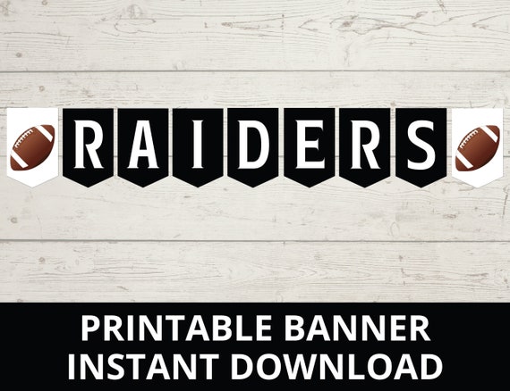 Raiders Football Printable Banner Raiders Football Party - Etsy