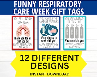 Funny Respiratory Care Week Printable Gift Tags, Respiratory Therapist Gift, Respiratory Care Appreciation Week, Respiratory Therapist