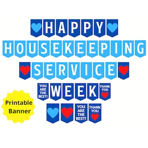 &quot;Happy Housekeeper Service Week druckbares Banner, Haushälterin Woche Schild, Nationale Putzservice Woche, Wertschätzung des Putzpersonals.&quot;