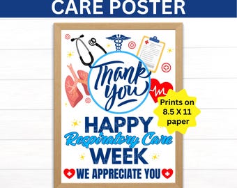 Plakat do druku z okazji Tygodnia Opieki Oddechowej, prezent dla terapeuty oddechowego, podziękowania dla terapeuty oddechowego, Tydzień Terapii Oddechowej, Student