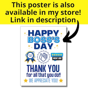 Boss's Day Printable Banner, Happy Boss's Day Sign, National Boss's Day ...