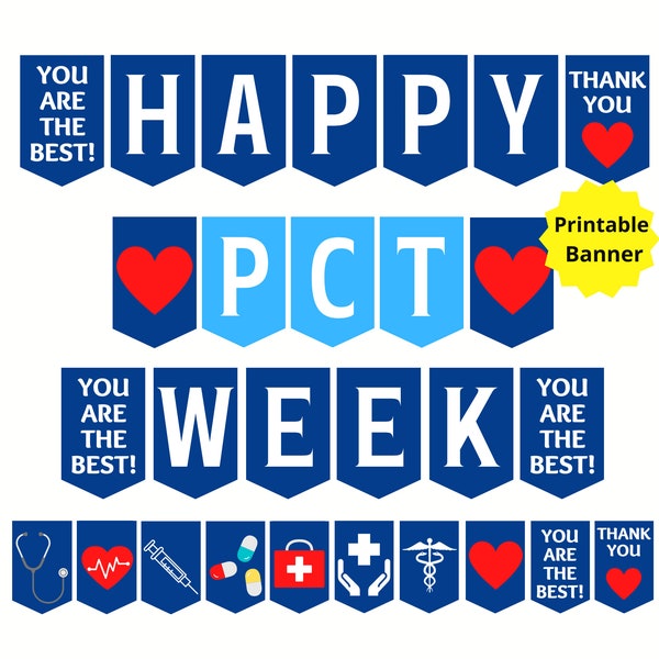 Patient Care Technician Week Printable Banner, Happy PCT Week Sign, PCT Appreciation Week, Patient Care Tech, PCT week banner