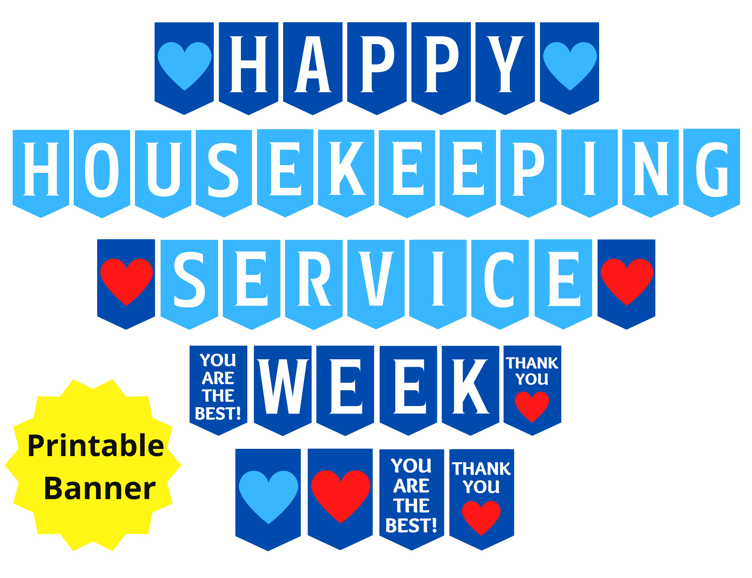 Happy Housekeeping Service Week Printable Banner Housekeeper Etsy