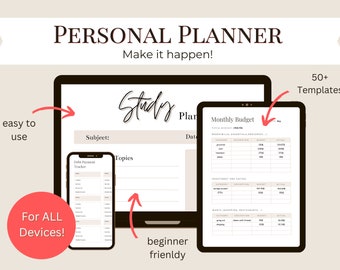 Personal Planner Bundle | Study Planner | Financial Planners | Monthly Planner | minimum | beige | A4 | digital | printable | budget