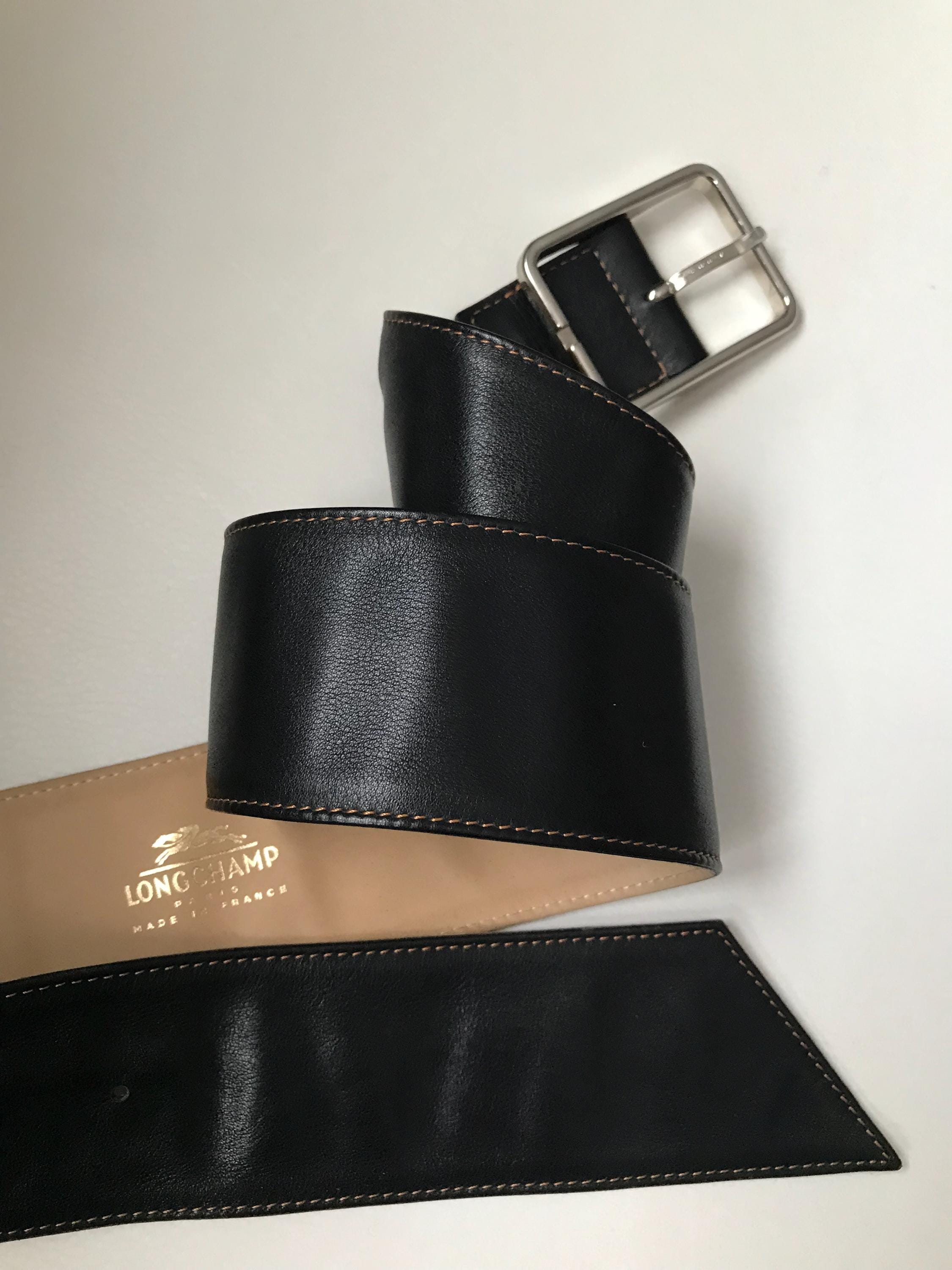 Longchamp black belt orange stitching chrome buckle 90’s. like new! Le Pliage Energy M Belt bag Black - Canvas | Longchamp US main image 4