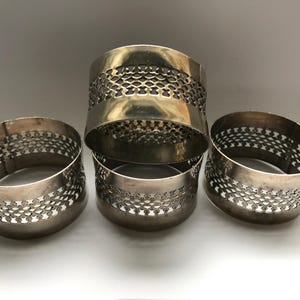 Vintage Napkin Ring Holder Set. Retro Napkin Rings 4 Pieces. Napkin Rings Table Setting, 60s