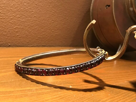 Biedermeier bracelet Bohemian garnet, Czech garne… - image 8