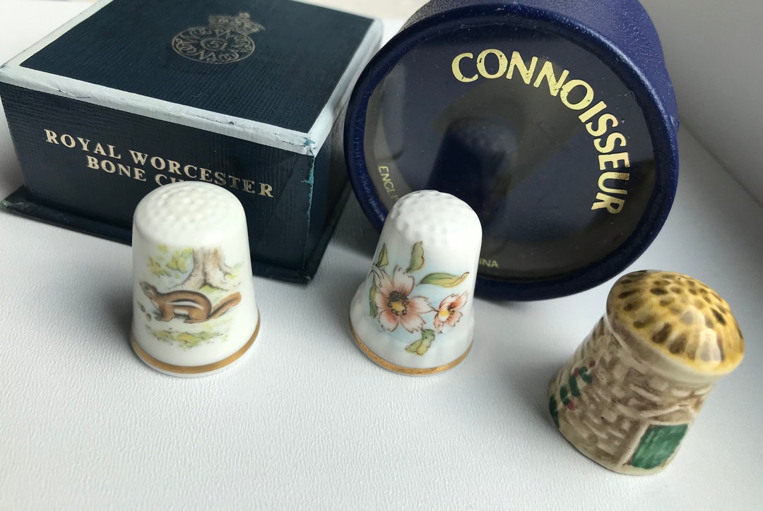 Birchcroft Porzellan-Fingerhüte Im 3er Set – Handgefertigt In England Mit 18k Gold