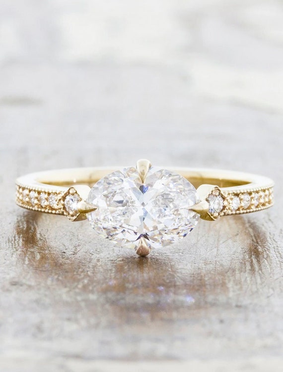 Oval Cut Ring Oval Diamond Ring Oval Engagement Ring Etsy