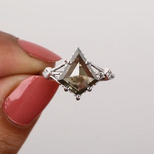 Kite Salt and Pepper Diamond Ring: 14K Gold Engagement Ring