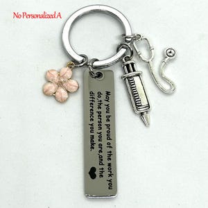 Personalized Nurse keychain,Nurses' Day gift,Christmas Gift for Nurses, Doctor Keychain, Graduation Gift for Medical Students,Nursing Gift No Personalized A