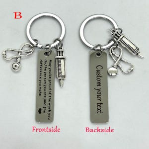 Personalized Nurse keychain,Nurses' Day gift,Christmas Gift for Nurses, Doctor Keychain, Graduation Gift for Medical Students,Nursing Gift B
