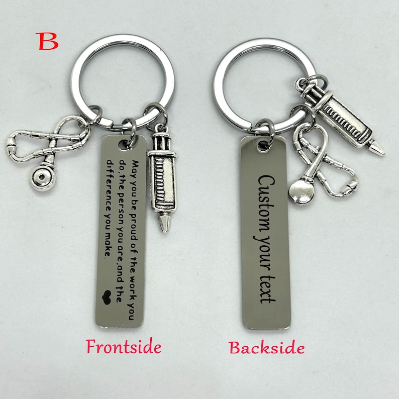 Personalized Nurse keychain,Nurses' Day gift,Christmas Gift for Nurses, Doctor Keychain, Graduation Gift for Medical Students,Nursing Gift B