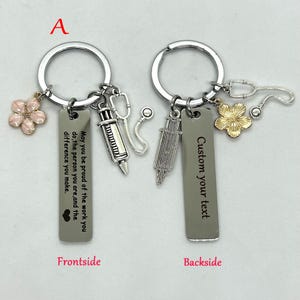 Personalized Nurse keychain,Nurses' Day gift,Christmas Gift for Nurses, Doctor Keychain, Graduation Gift for Medical Students,Nursing Gift A