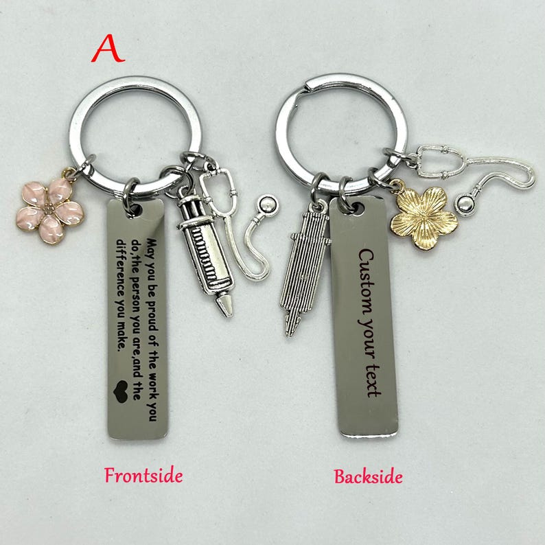 Personalized Nurse keychain,Nurses' Day gift,Christmas Gift for Nurses, Doctor Keychain, Graduation Gift for Medical Students,Nursing Gift A