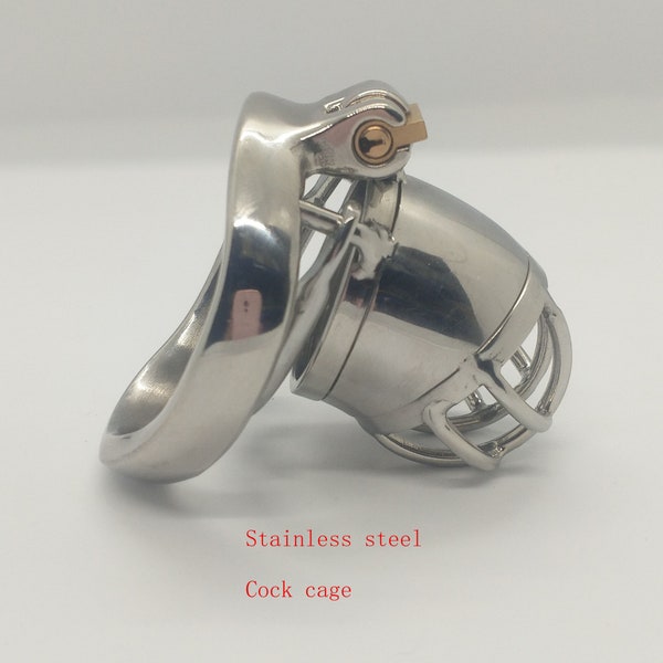Stainless Steel Chastity Cage,Short Paragraph Cock Cage, Male Penis Cage Sex Toys