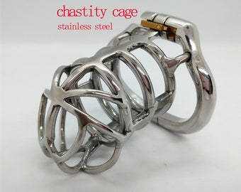 Penis Cage Stainless Steel Chastity Cock Cage Restraint Lock Sex Toys for Men