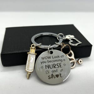 Personalized Nurse Keyring,Nurses&#39; Day Gift,Christmas Gift for Nurses,Nursing Keychain,Graduation Gift for Medical Students Keychain