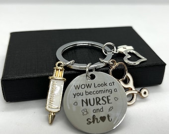 Personalized Nurse Keyring,Nurses' Day Gift,Christmas Gift for Nurses,Nursing Keychain,Graduation Gift for Medical Students Keychain
