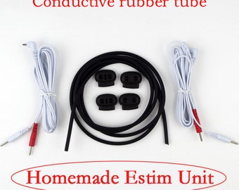 Conductive Rubber Kit with 2-in-1 Tens Pinwires Cables CBT Adult Sex Games Cock and Ball Cockrings DIY Electrodes