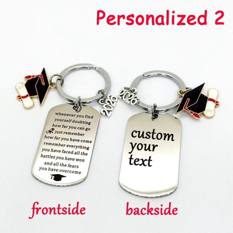 Personalized Graduation Keychain,stainless Steel Engraved Grad Keyring ...