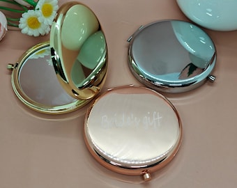 Customized Portable Makeup Mirror,Laser Carving Mirror,Bridesmaid Proposal & Best Friend's Birthday Gifts,Mother's Day Gift,Hen Party Gift
