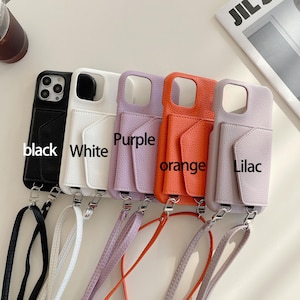Gepersonaliseerde crossbody-telefoonhoes met spiegel, gepersonaliseerde leren portemonnee met lange riem, voor iPhone 13/14/15/16 Pro Plus Max Custom Gifts