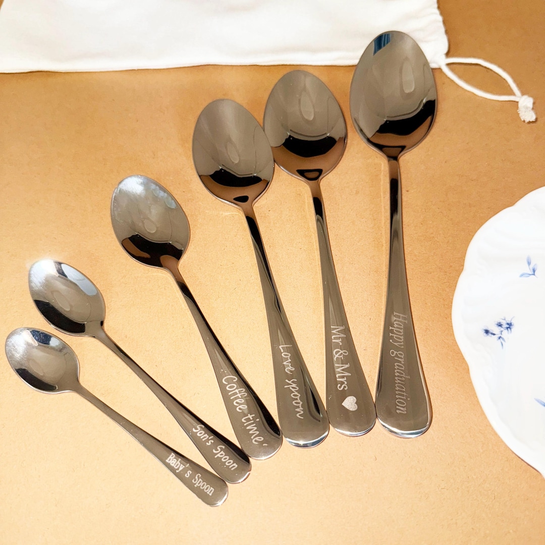 Spoon Writing Personalized Spoon,stainless Steel Engraved Spoons,custom Text/logo,his ...