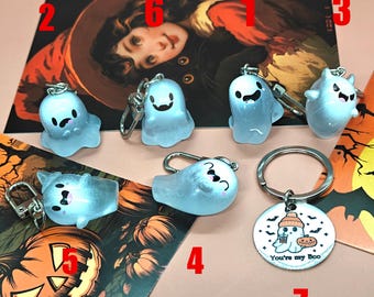 Three-dimensional Ghost Keychain,Personalized Halloween Keychain,Cute Ghost Keychain for Women,Spooky Ghost Gift,Halloween Accessories