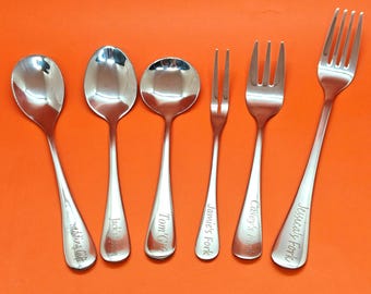 Personalized Stainless Steel Spoon,Fork with Name or Text,Customized Fork,Custom Spoon,Wedding Forks,Gifts