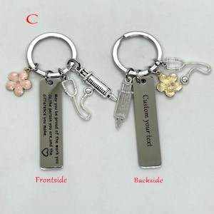 Personalized Nurse keychain,Nurses' Day gift,Christmas Gift for Nurses, Doctor Keychain, Graduation Gift for Medical Students,Nursing Gift C