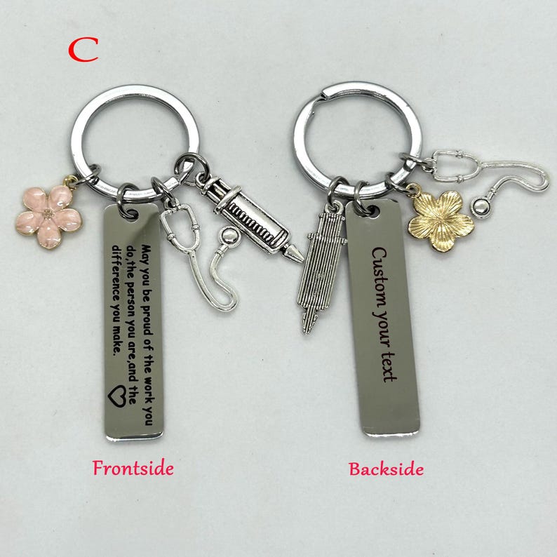 Personalized Nurse keychain,Nurses' Day gift,Christmas Gift for Nurses, Doctor Keychain, Graduation Gift for Medical Students,Nursing Gift C