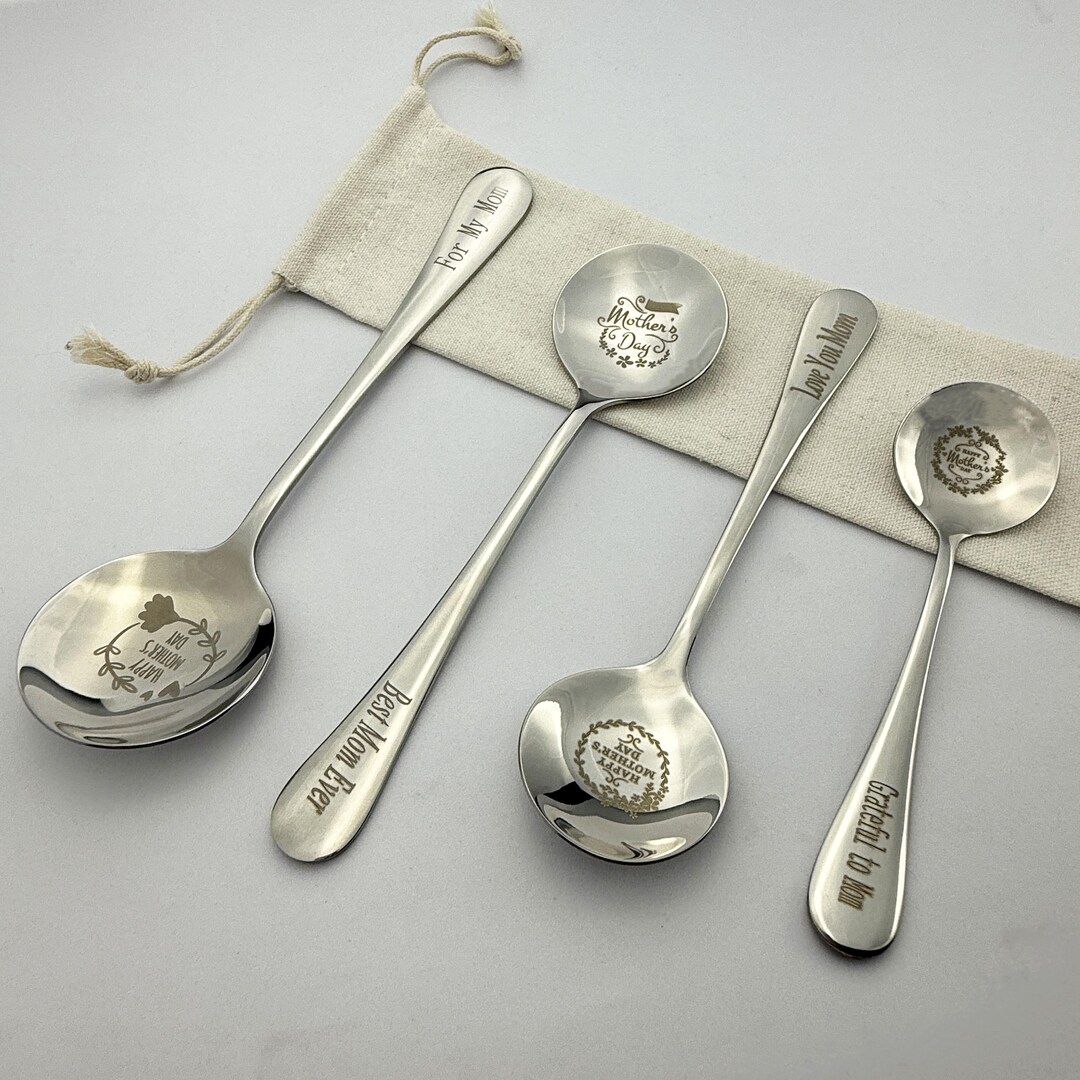 Personalized Engraved Spoon，stainless Steel Custom Spoons， Mother's Day ...